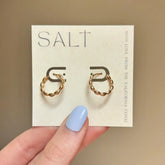 Wavy Hoop Earrings | 18k Gold | Dainty Hoops with Clasp