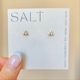 Trinity Studs | 18k Gold | Dainty Rhinestone Stud Earrings