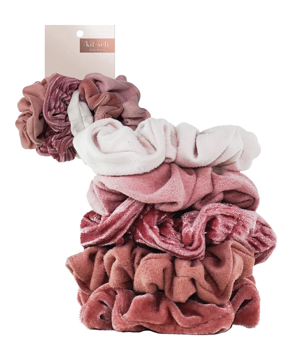 Kitsch Pillow Satin Scrunchies for Women - Hair Ties No Damage, No Crease Hair Accessories | Perfect for Day or Night | Ideal Gifts for Women - Blush, 4pcs