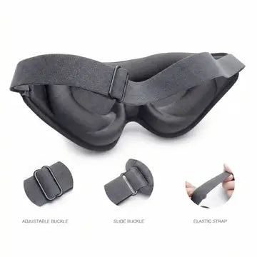 3D Contoured Sleep Eye Mask with Memory Foam Padding Adjustable Strap and Full Light Blocking