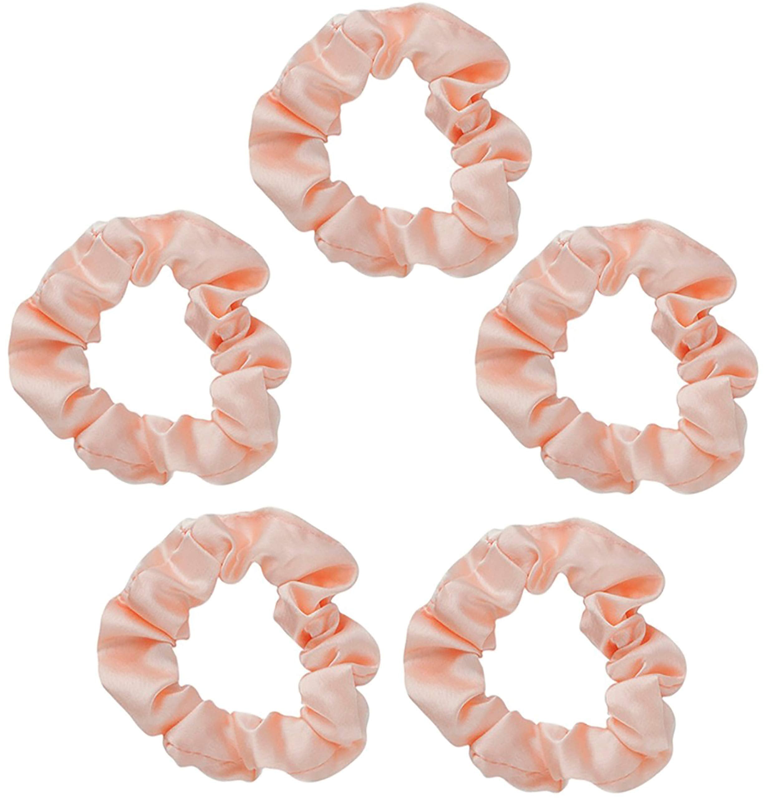 Kitsch Pillow Satin Scrunchies for Women - Hair Ties No Damage, No Crease Hair Accessories | Perfect for Day or Night | Ideal Gifts for Women - Blush, 4pcs