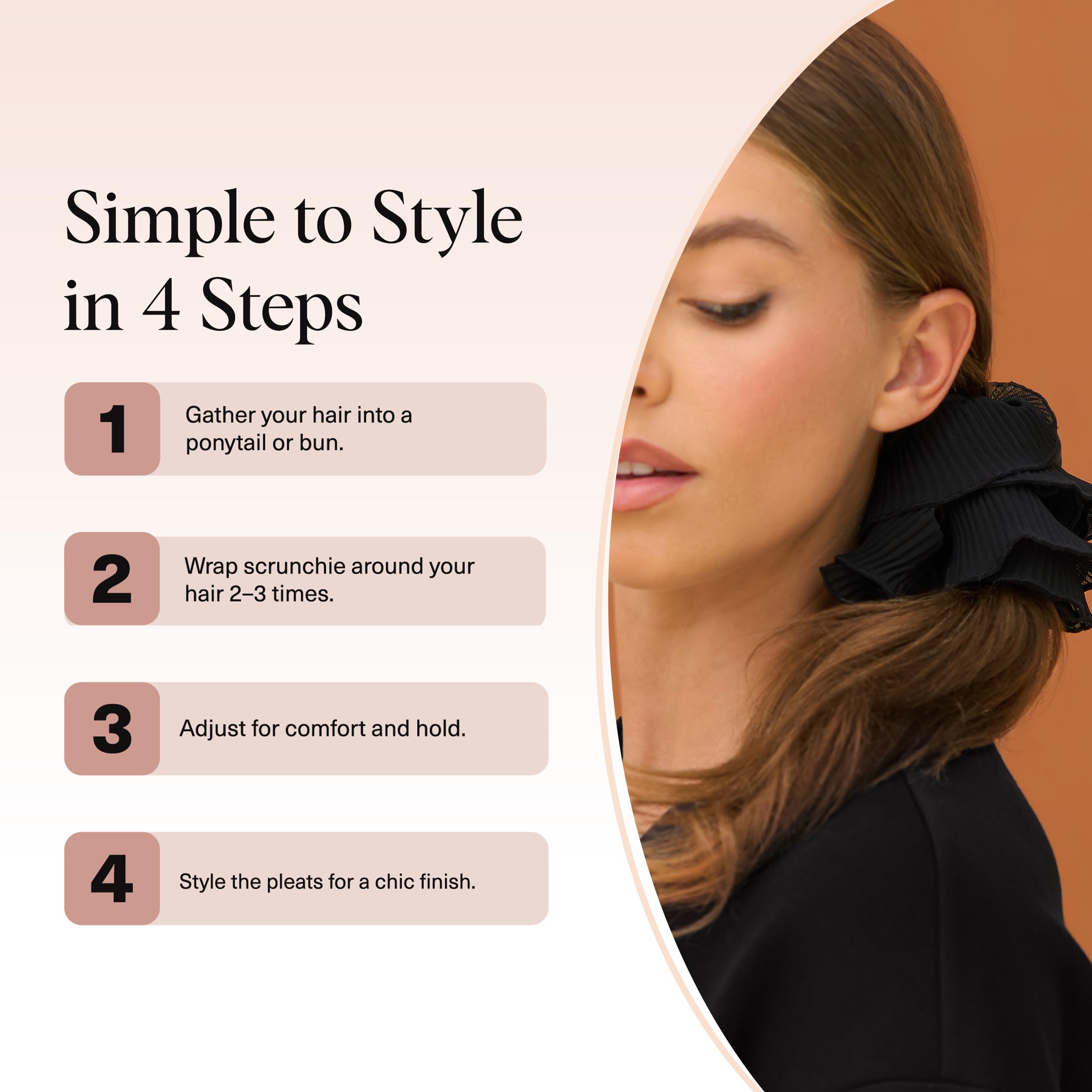 Kitsch Pillow Satin Scrunchies for Women - Hair Ties No Damage, No Crease Hair Accessories | Perfect for Day or Night | Ideal Gifts for Women - Blush, 4pcs