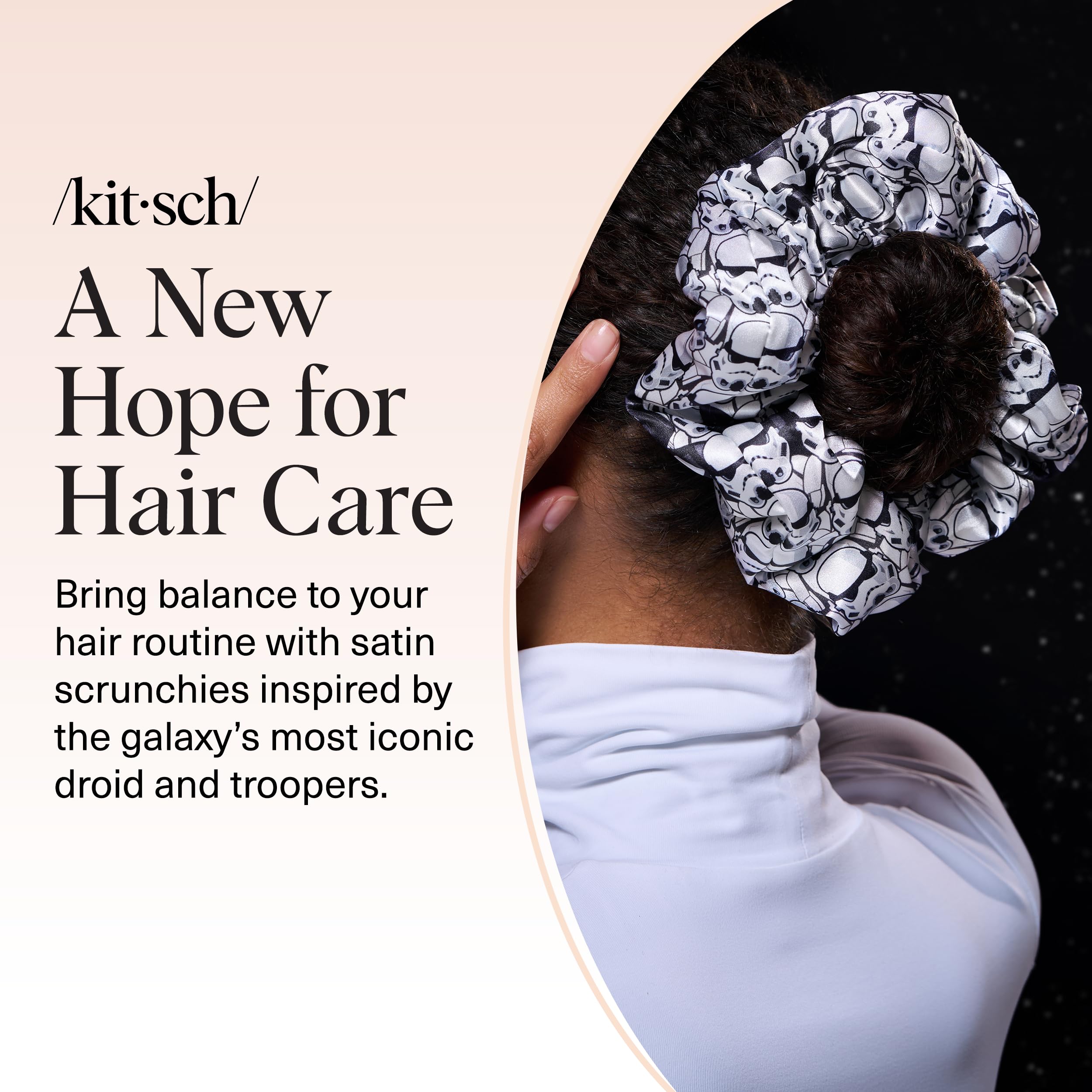 Kitsch Pillow Satin Scrunchies for Women - Hair Ties No Damage, No Crease Hair Accessories | Perfect for Day or Night | Ideal Gifts for Women - Blush, 4pcs