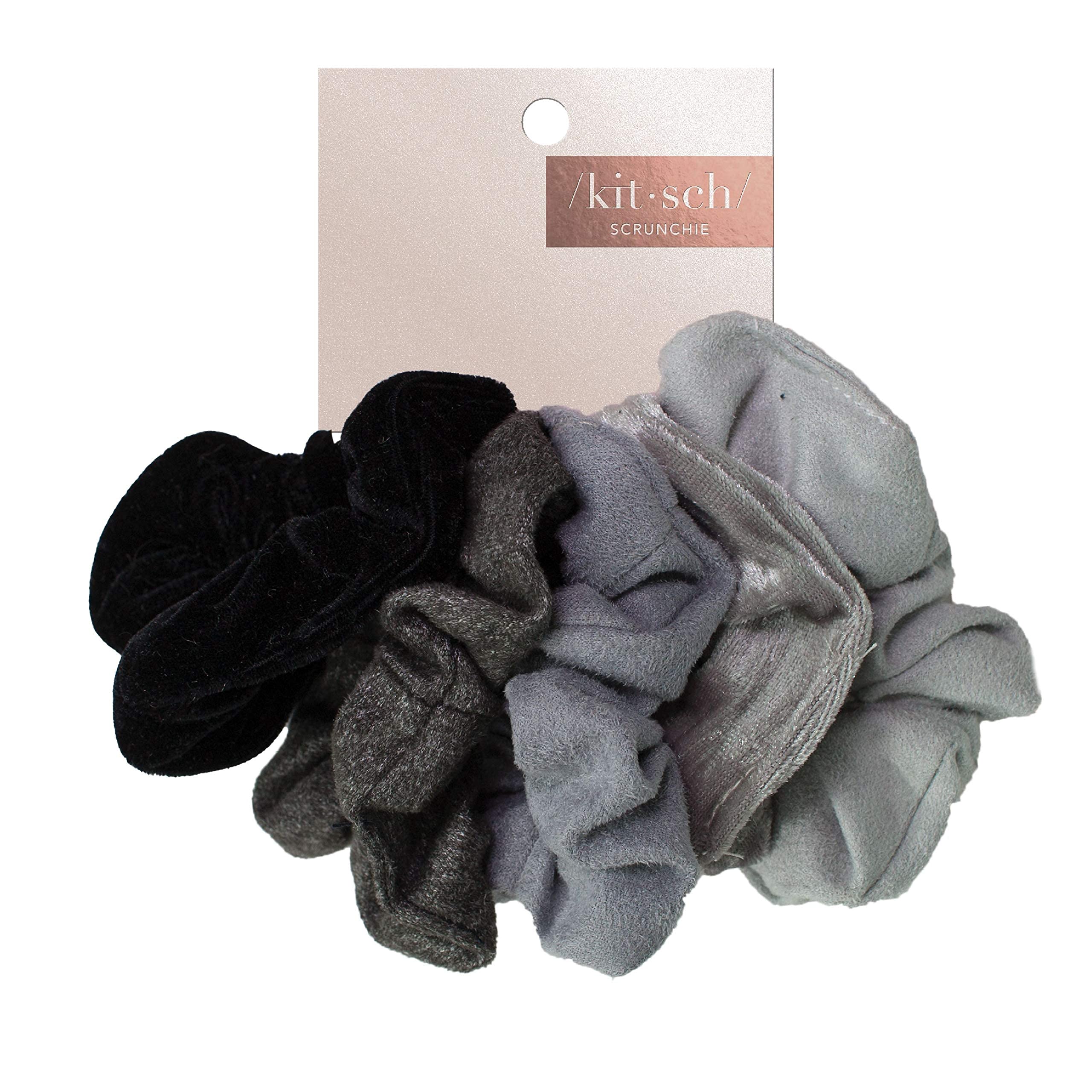 Kitsch Pillow Satin Scrunchies for Women - Hair Ties No Damage, No Crease Hair Accessories | Perfect for Day or Night | Ideal Gifts for Women - Blush, 4pcs