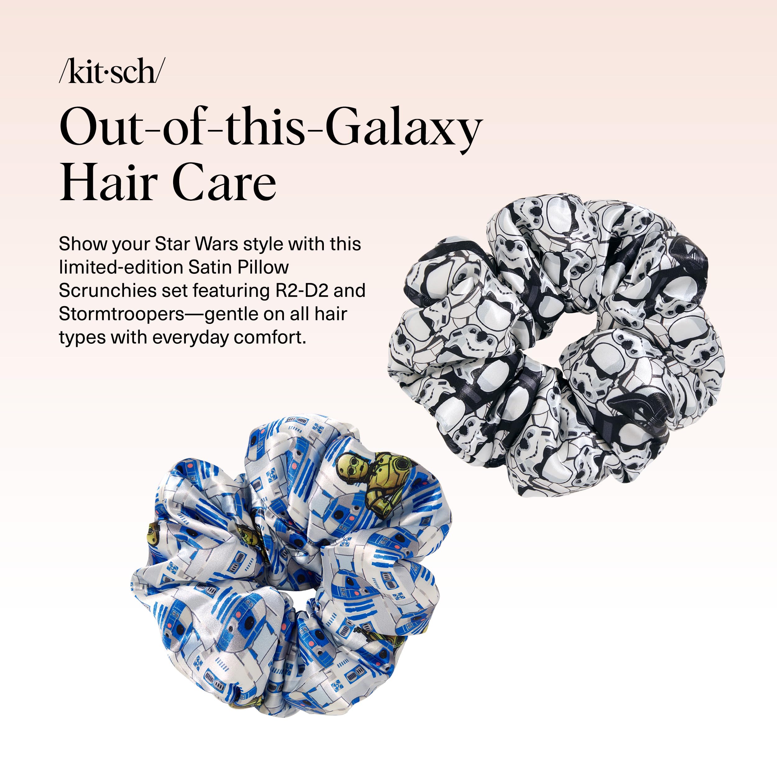 Kitsch Pillow Satin Scrunchies for Women - Hair Ties No Damage, No Crease Hair Accessories | Perfect for Day or Night | Ideal Gifts for Women - Blush, 4pcs