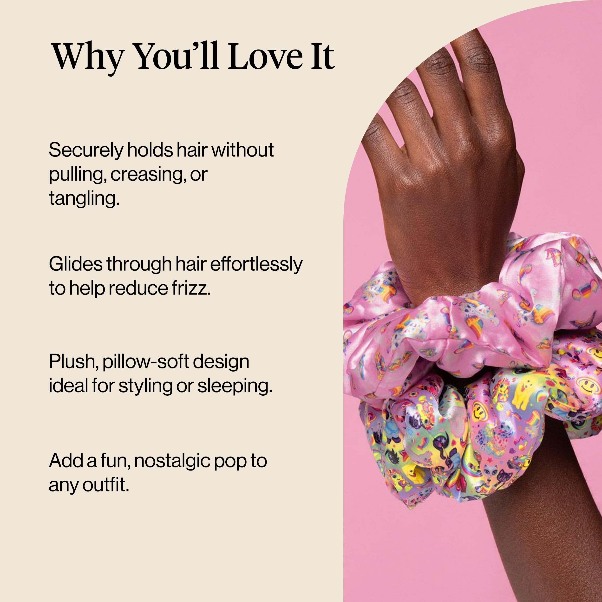 Kitsch Pillow Satin Scrunchies for Women - Hair Ties No Damage, No Crease Hair Accessories | Perfect for Day or Night | Ideal Gifts for Women - Blush, 4pcs