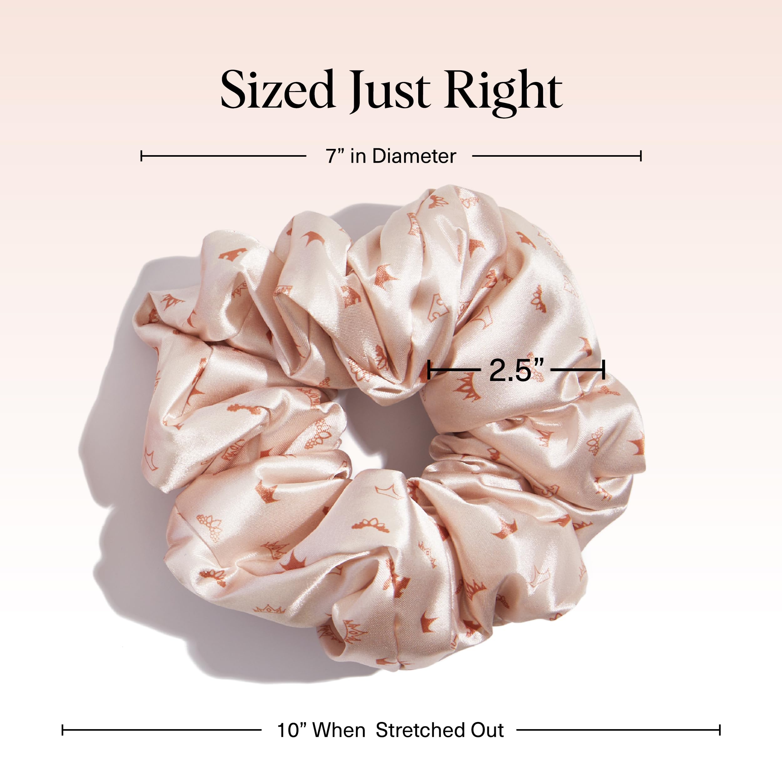 Kitsch Pillow Satin Scrunchies for Women - Hair Ties No Damage, No Crease Hair Accessories | Perfect for Day or Night | Ideal Gifts for Women - Blush, 4pcs