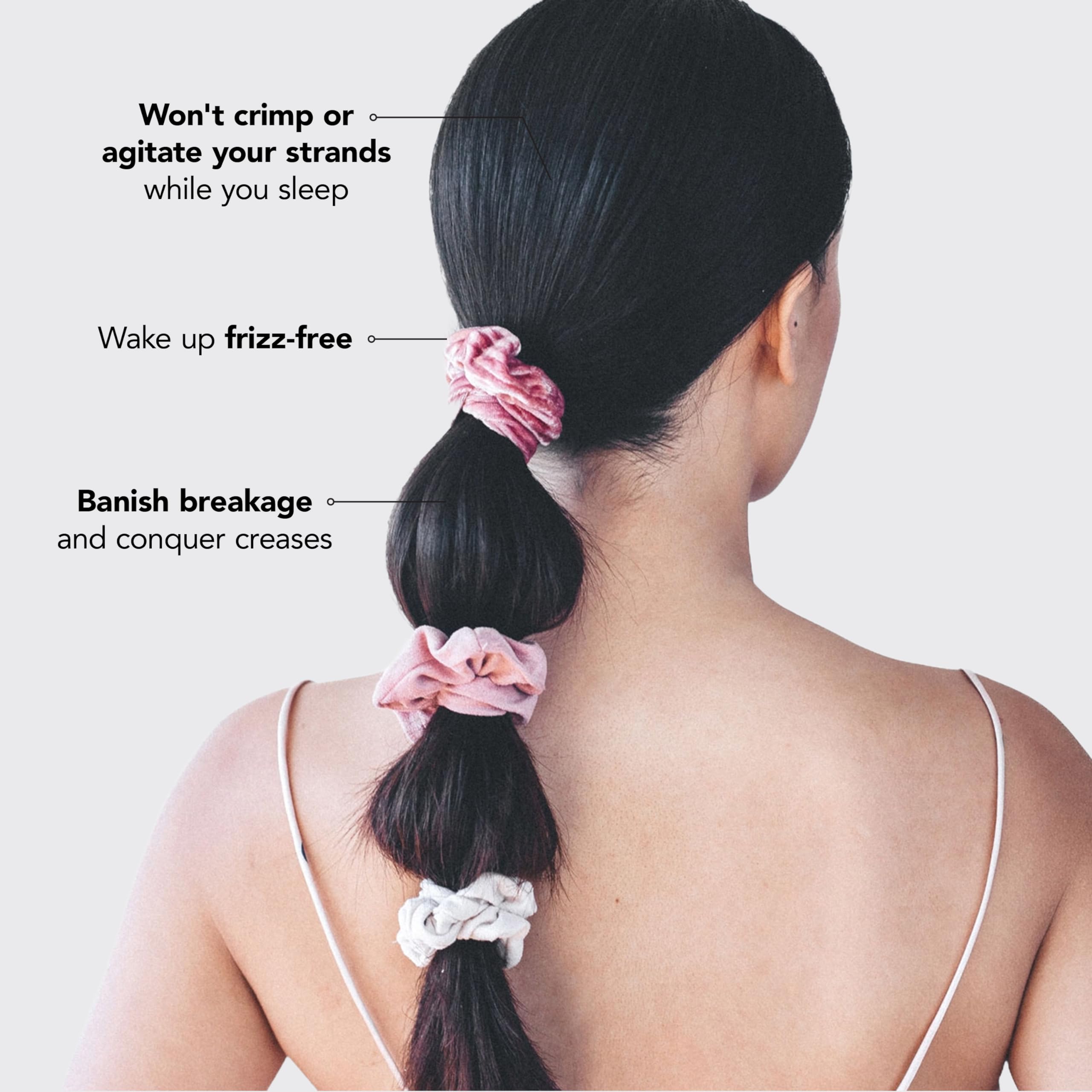 Kitsch Pillow Satin Scrunchies for Women - Hair Ties No Damage, No Crease Hair Accessories | Perfect for Day or Night | Ideal Gifts for Women - Blush, 4pcs