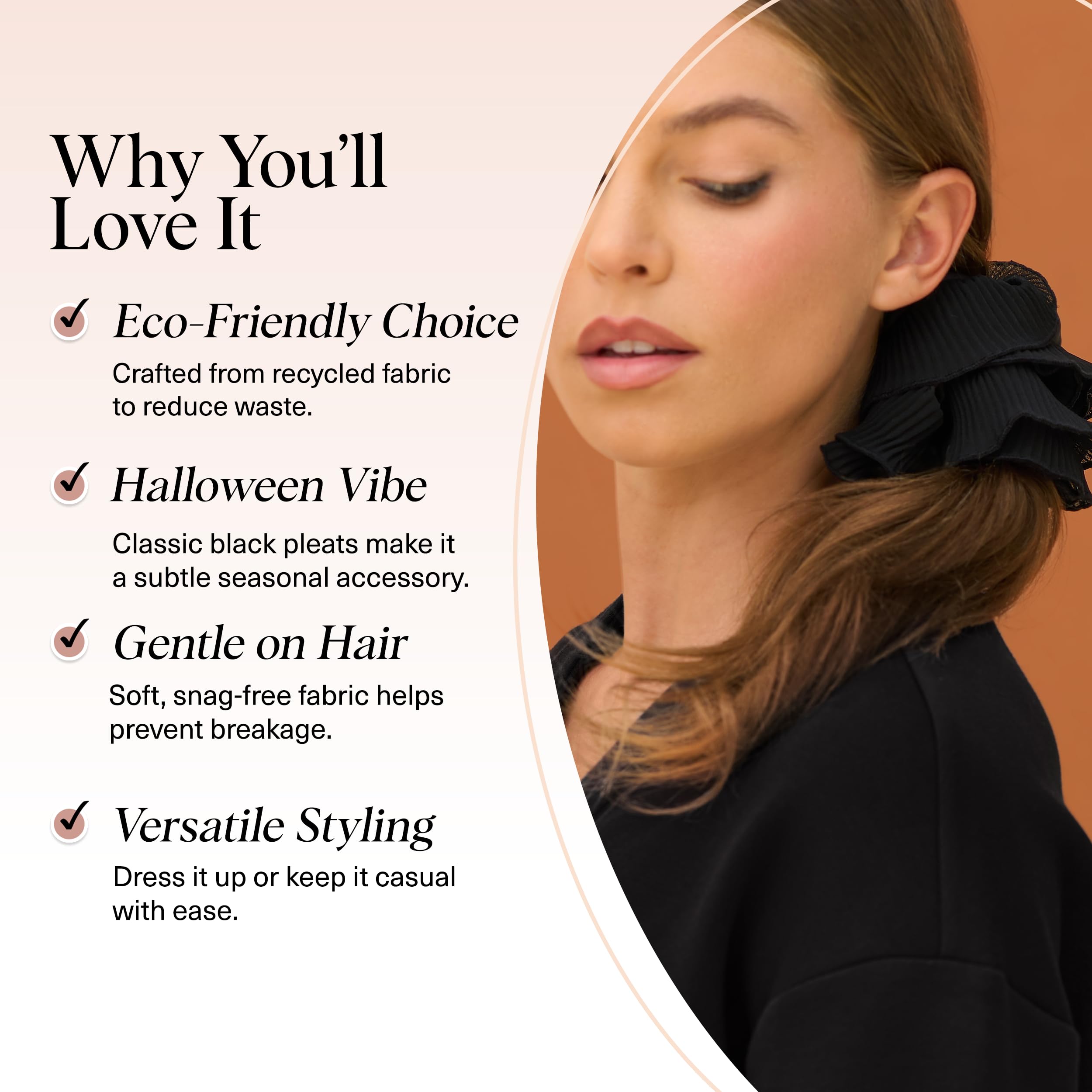 Kitsch Pillow Satin Scrunchies for Women - Hair Ties No Damage, No Crease Hair Accessories | Perfect for Day or Night | Ideal Gifts for Women - Blush, 4pcs