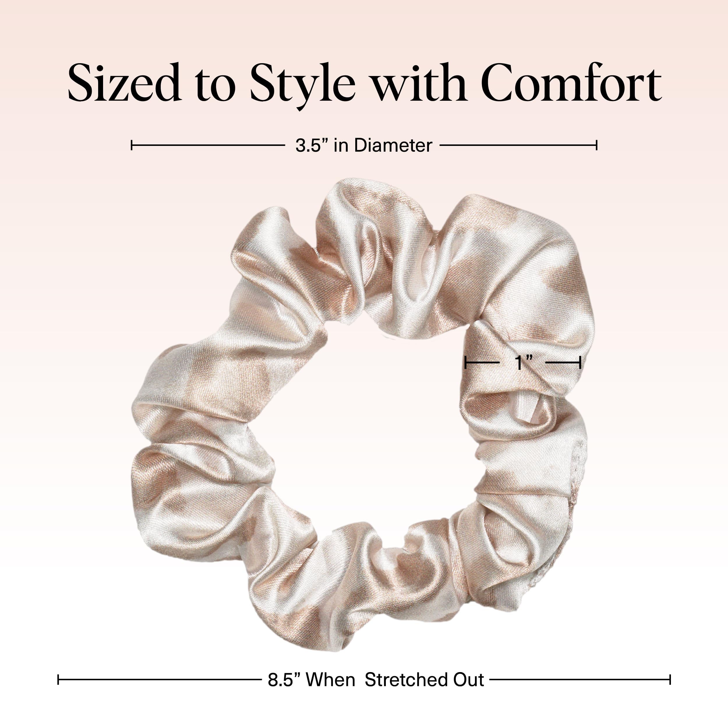 Kitsch Pillow Satin Scrunchies for Women - Hair Ties No Damage, No Crease Hair Accessories | Perfect for Day or Night | Ideal Gifts for Women - Blush, 4pcs