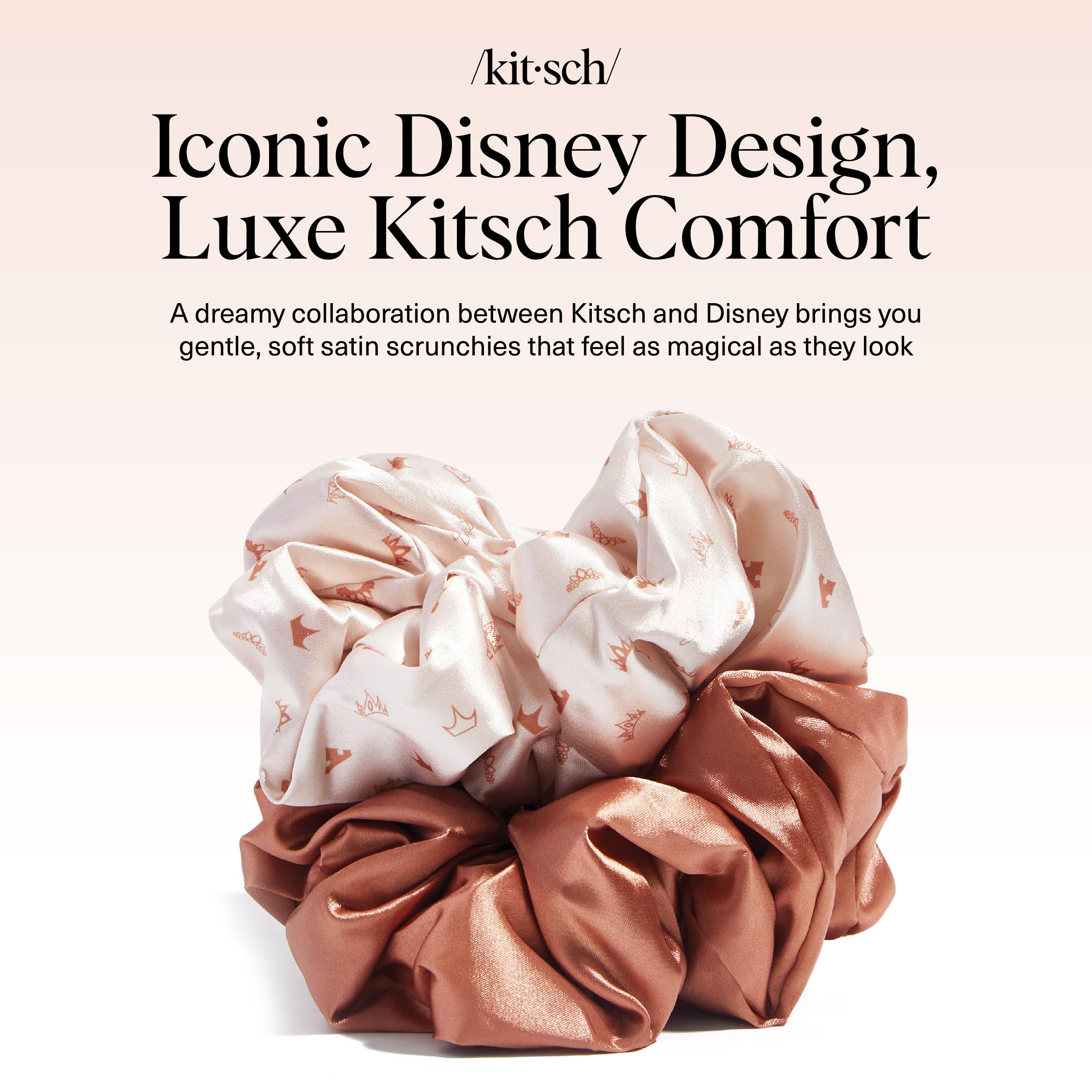 Kitsch Pillow Satin Scrunchies for Women - Hair Ties No Damage, No Crease Hair Accessories | Perfect for Day or Night | Ideal Gifts for Women - Blush, 4pcs