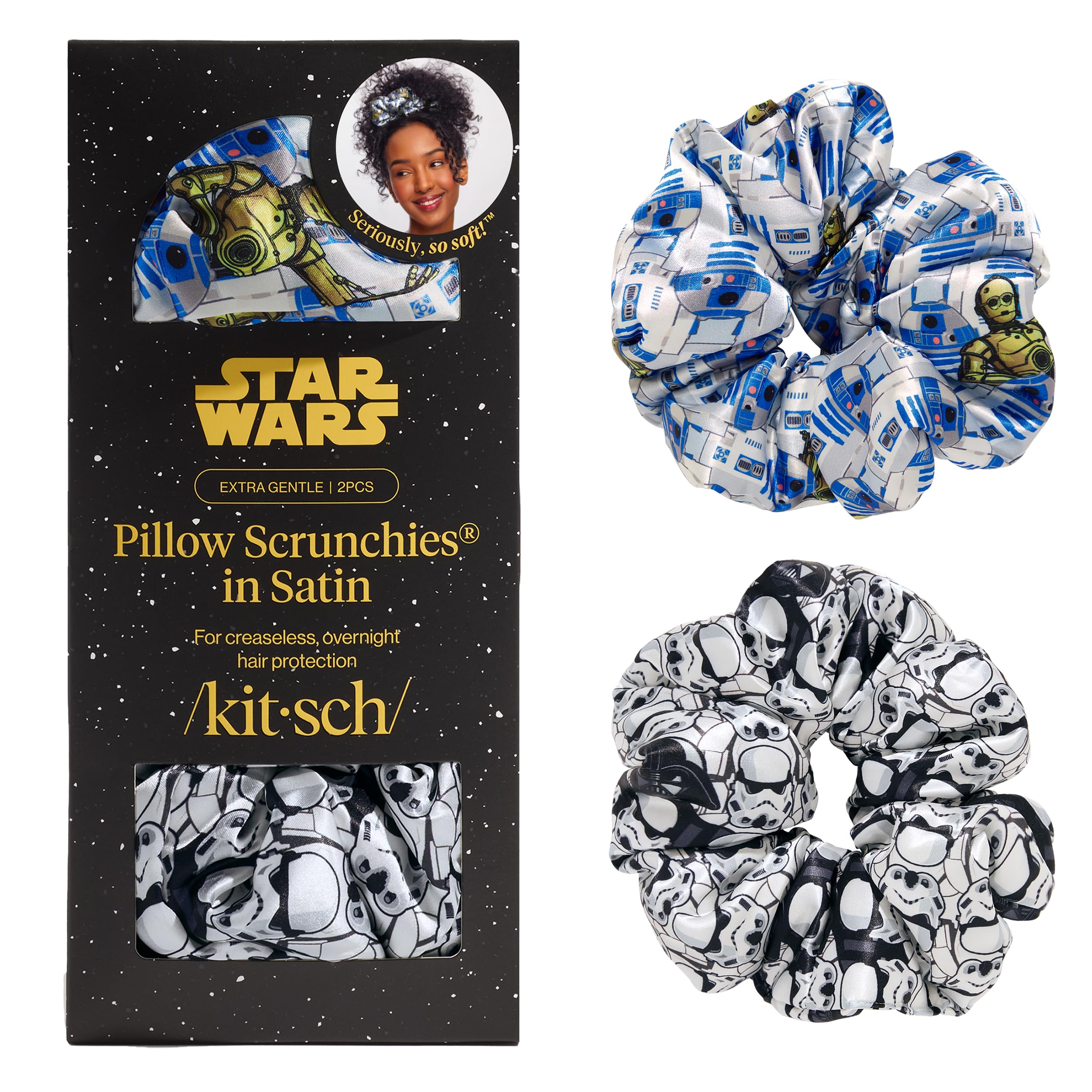 Kitsch Pillow Satin Scrunchies for Women - Hair Ties No Damage, No Crease Hair Accessories | Perfect for Day or Night | Ideal Gifts for Women - Blush, 4pcs
