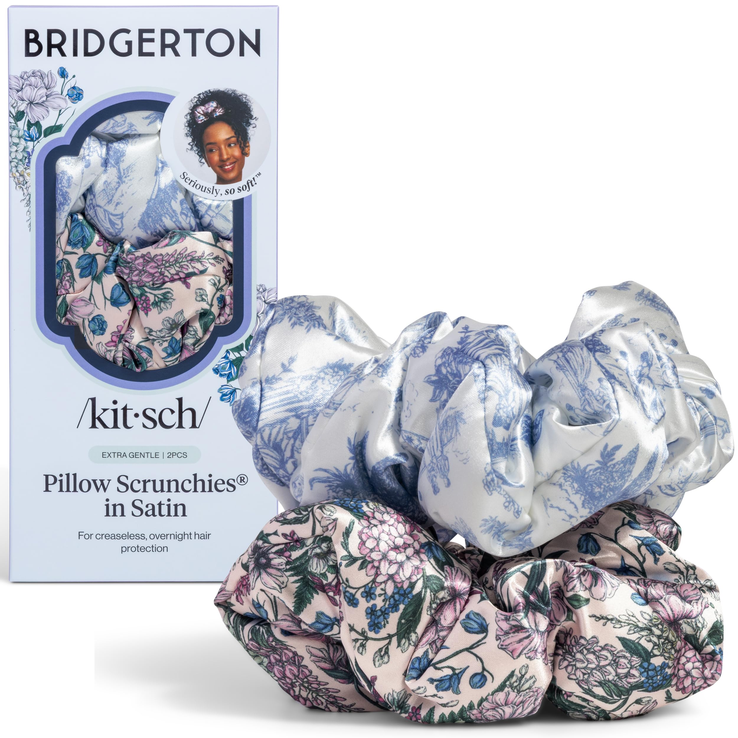 Kitsch Pillow Satin Scrunchies for Women - Hair Ties No Damage, No Crease Hair Accessories | Perfect for Day or Night | Ideal Gifts for Women - Blush, 4pcs