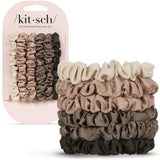 Kitsch Pillow Satin Scrunchies for Women - Hair Ties No Damage, No Crease Hair Accessories | Perfect for Day or Night | Ideal Gifts for Women - Blush, 4pcs