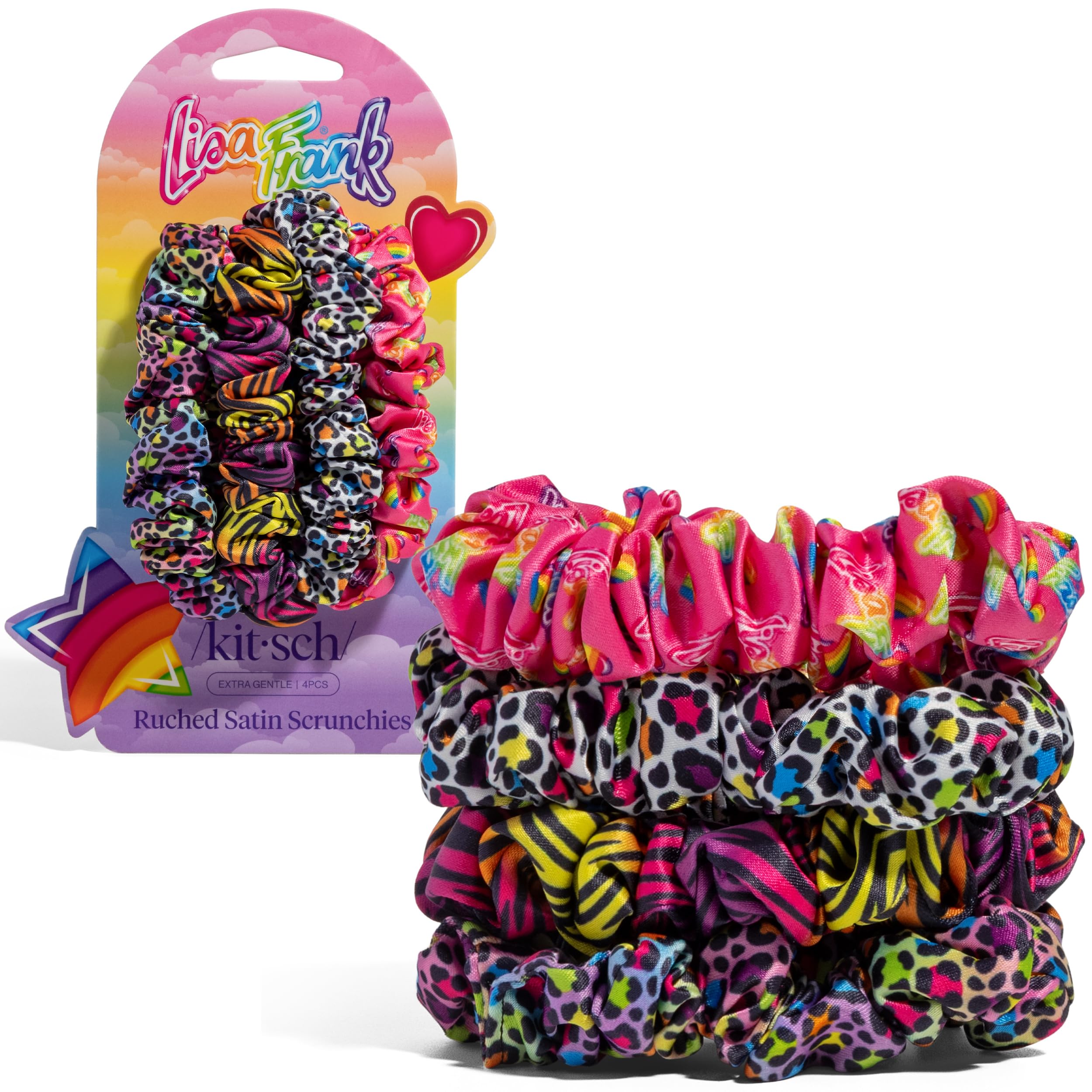 Kitsch Pillow Satin Scrunchies for Women - Hair Ties No Damage, No Crease Hair Accessories | Perfect for Day or Night | Ideal Gifts for Women - Blush, 4pcs