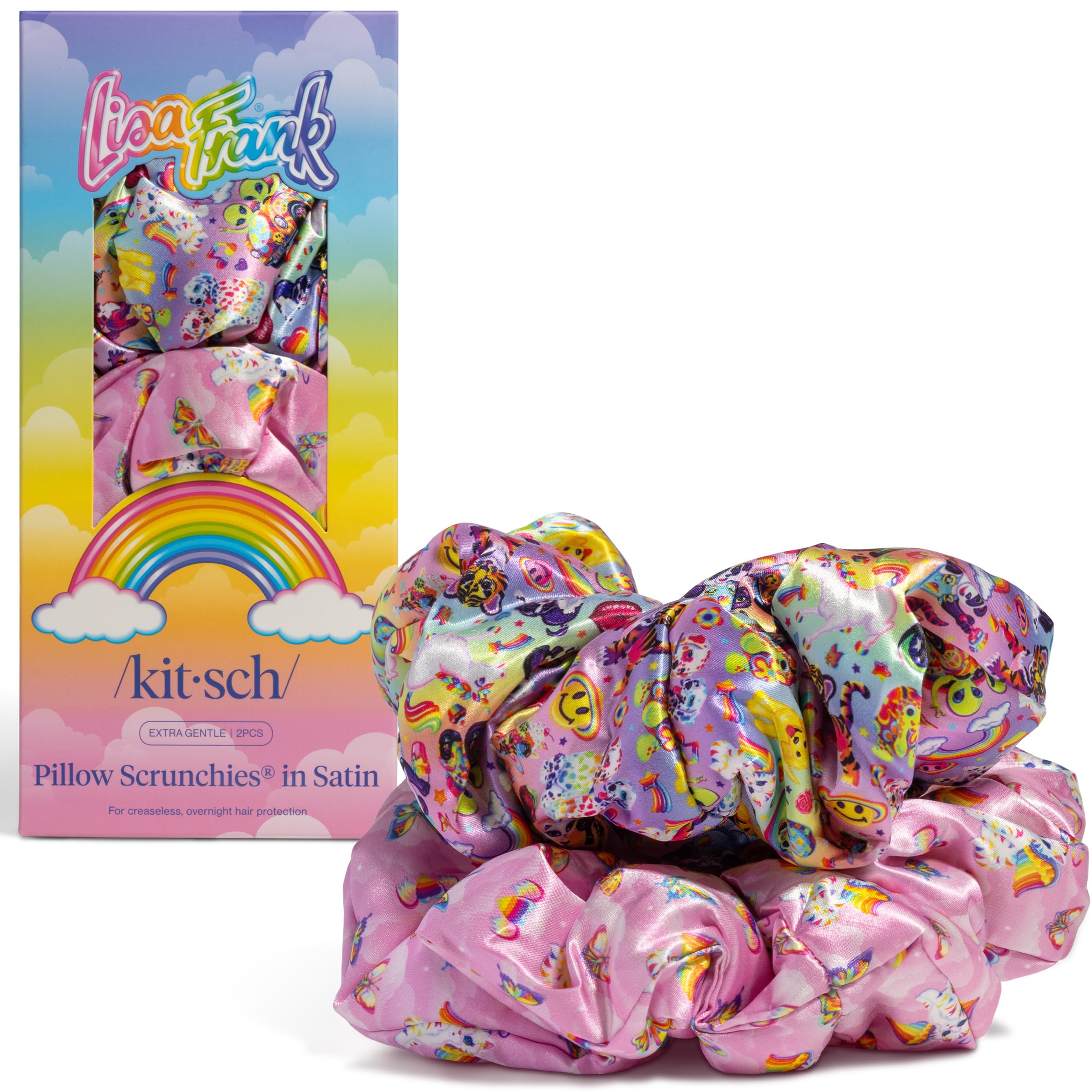 Kitsch Pillow Satin Scrunchies for Women - Hair Ties No Damage, No Crease Hair Accessories | Perfect for Day or Night | Ideal Gifts for Women - Blush, 4pcs